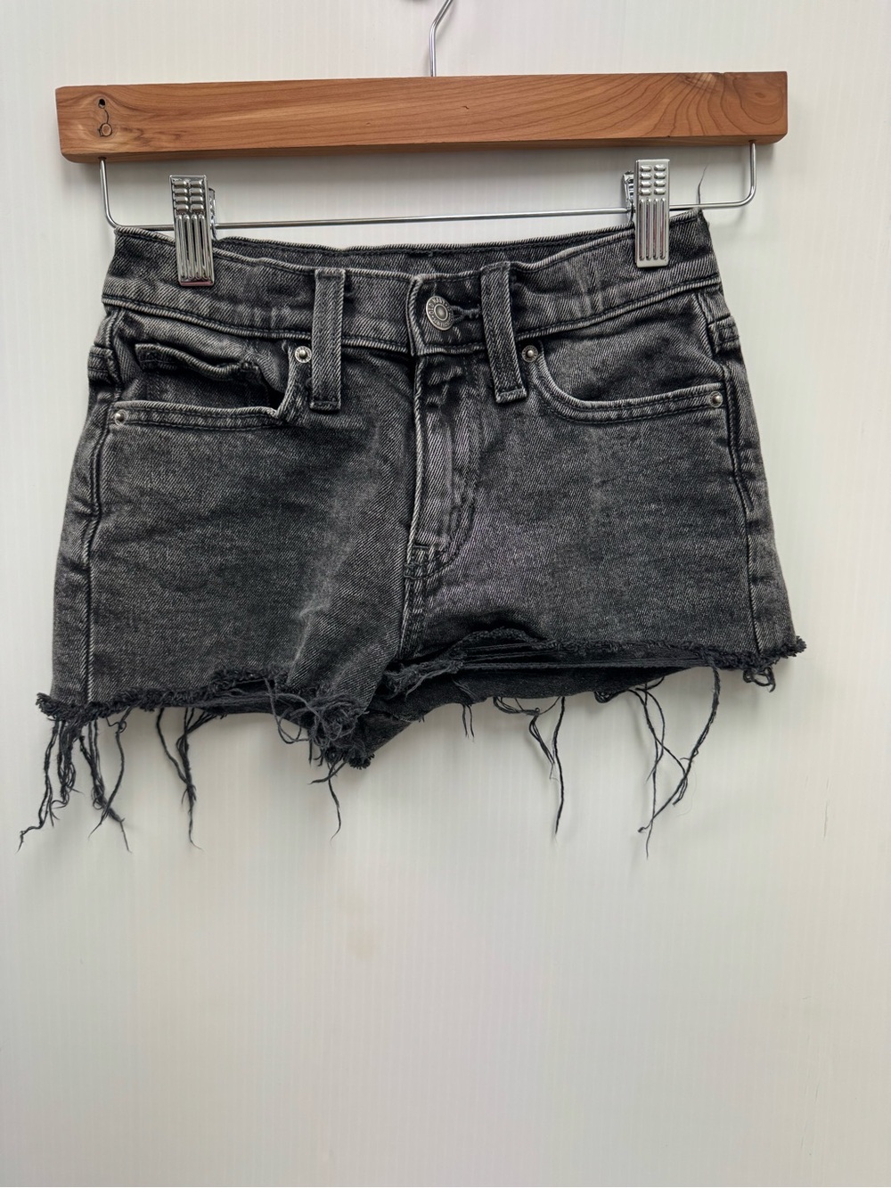 Old Navy Black Distressed Denim Kids' Cutoff Shorts high rise Bermuda